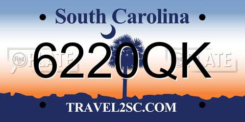 6220QK South Carolina License Plate