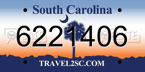 6221406 South Carolina License Plate