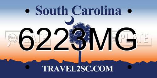 6223MG South Carolina License Plate