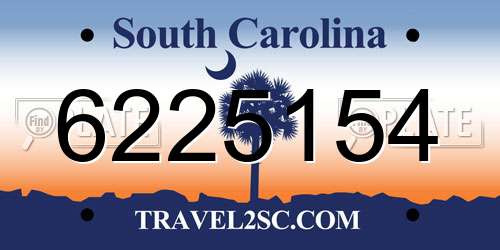 6225154 South Carolina License Plate