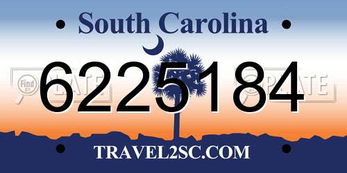 6225184 South Carolina License Plate