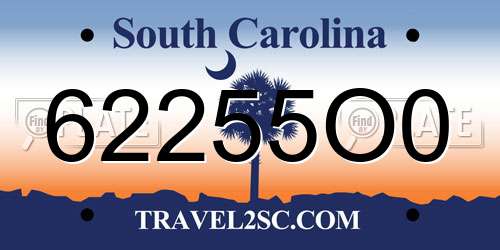 62255O0 South Carolina License Plate