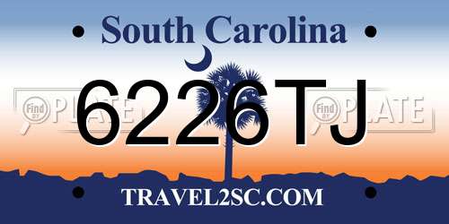 6226TJ South Carolina License Plate