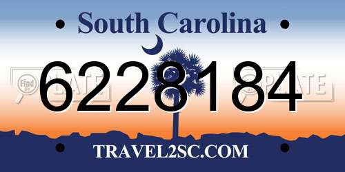 6228184 South Carolina License Plate