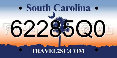 62285Q0 South Carolina License Plate