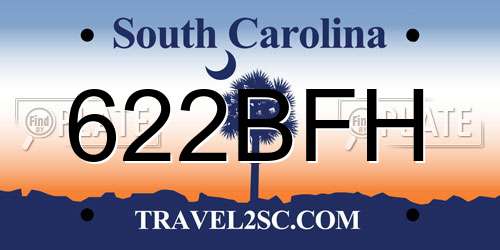 622BFH South Carolina License Plate