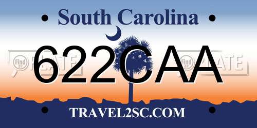 622CAA South Carolina License Plate