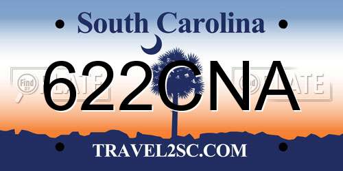 622CNA South Carolina License Plate