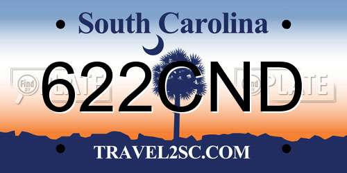 622CND South Carolina License Plate