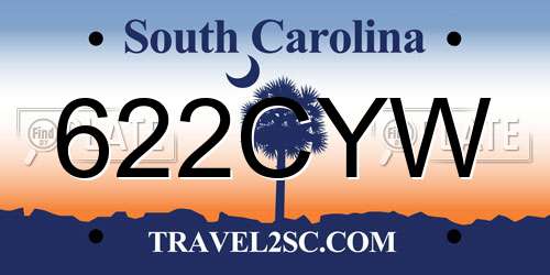 622CYW South Carolina License Plate