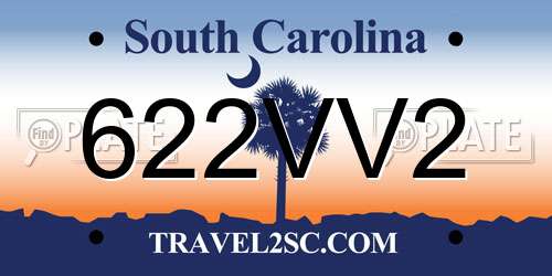 622VV2 South Carolina License Plate