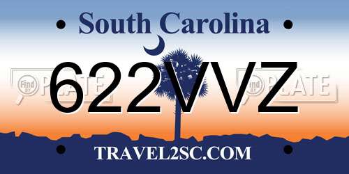 622VVZ South Carolina License Plate