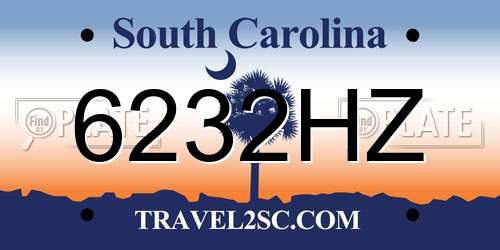 6232HZ South Carolina License Plate