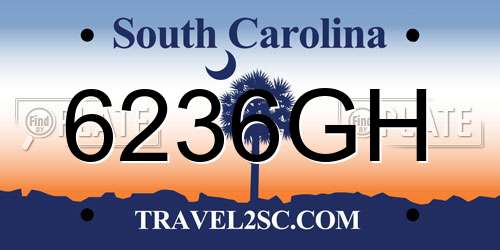 6236GH South Carolina License Plate