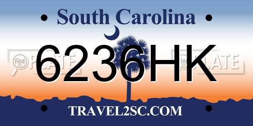 6236HK South Carolina License Plate