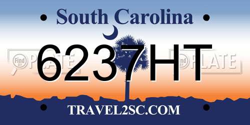6237HT South Carolina License Plate