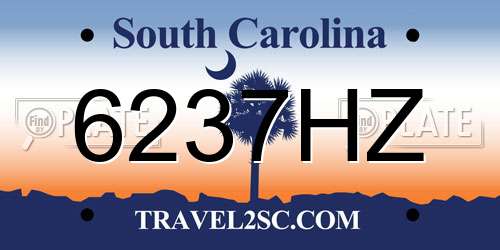 6237HZ South Carolina License Plate