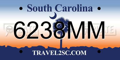 6238MM South Carolina License Plate