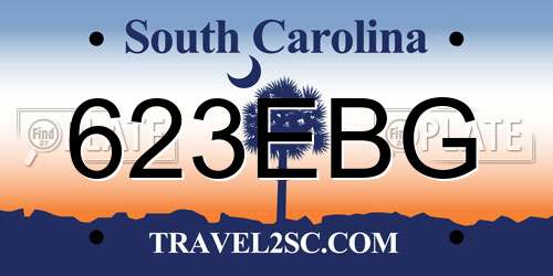 623EBG South Carolina License Plate