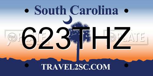 623THZ South Carolina License Plate