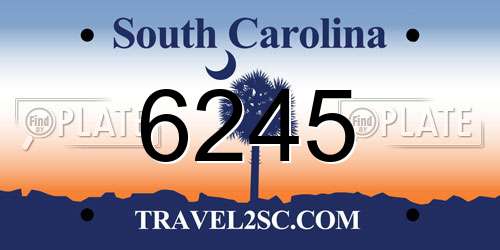 6245 South Carolina License Plate