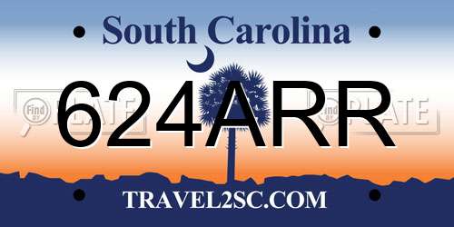 624ARR South Carolina License Plate