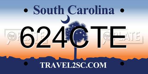 624CTE South Carolina License Plate