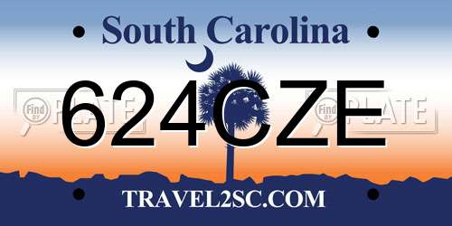 624CZE South Carolina License Plate