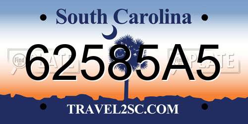 62585A5 South Carolina License Plate