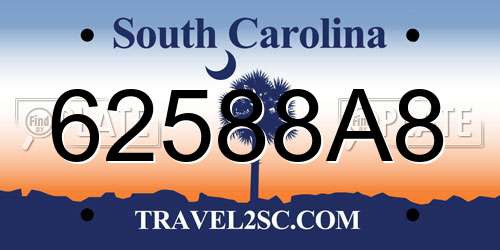 62588A8 South Carolina License Plate