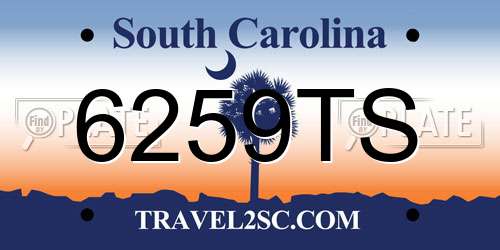 6259TS South Carolina License Plate