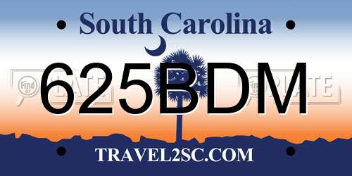 625BDM South Carolina License Plate