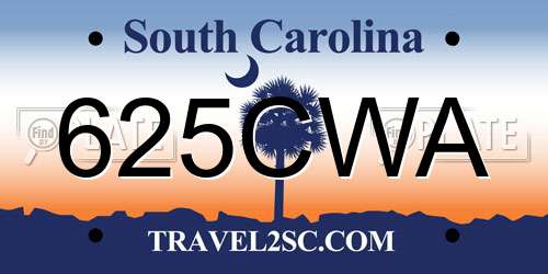 625CWA South Carolina License Plate