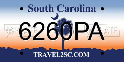 6260PA South Carolina License Plate