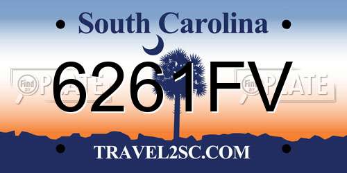 6261FV South Carolina License Plate
