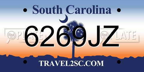 6269JZ South Carolina License Plate