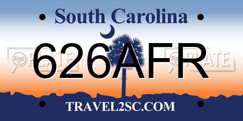 626AFR South Carolina License Plate