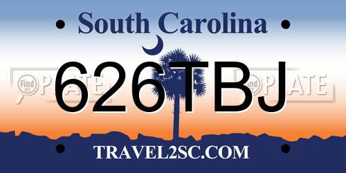 626TBJ South Carolina License Plate