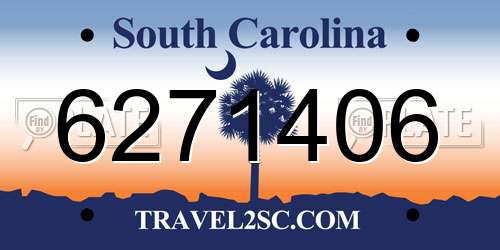 6271406 South Carolina License Plate