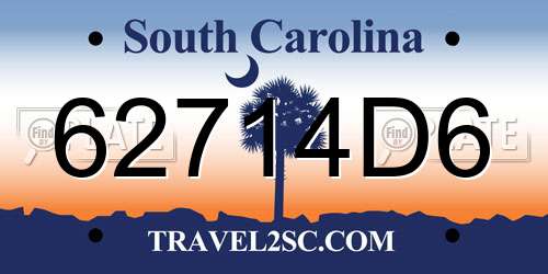 62714D6 South Carolina License Plate