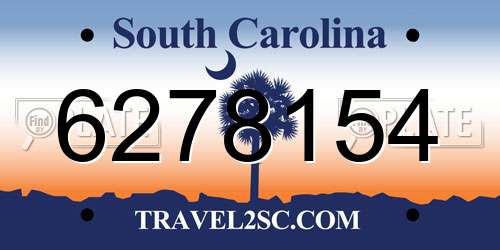 6278154 South Carolina License Plate