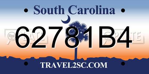 62781B4 South Carolina License Plate