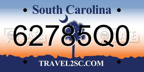 62785Q0 South Carolina License Plate