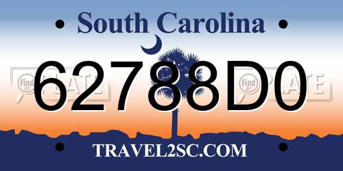 62788D0 South Carolina License Plate