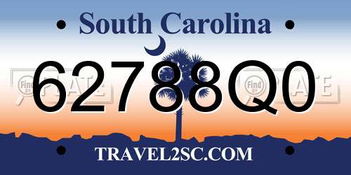 62788Q0 South Carolina License Plate