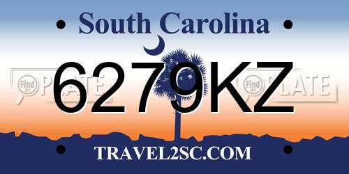 6279KZ South Carolina License Plate