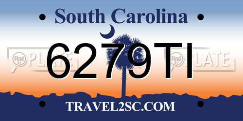 6279TI South Carolina License Plate