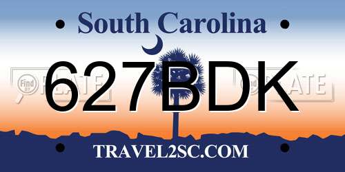 627BDK South Carolina License Plate