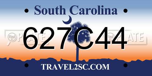 627C44 South Carolina License Plate