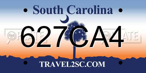 627CA4 South Carolina License Plate